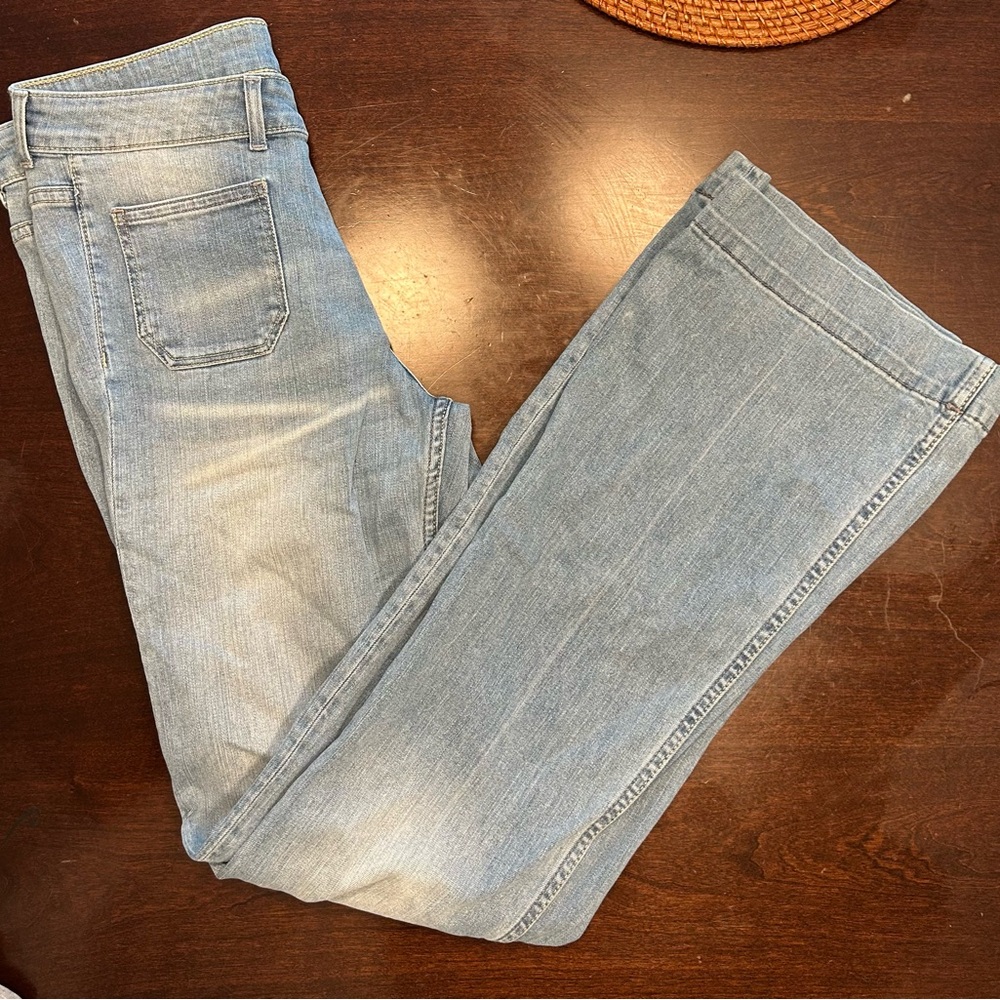 H&M Light Blue Wide-Leg Flare Jeans
